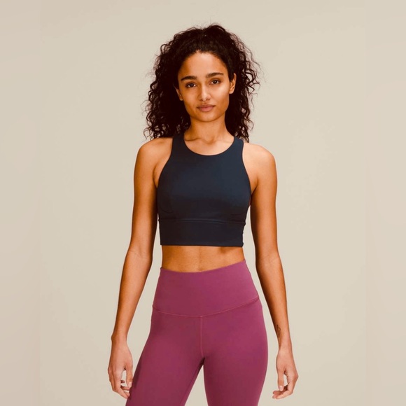 Lululemon Wunder Train Longline Bra Size 6 Black Workout Sports Top EUC - Picture 2 of 8